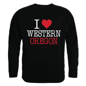 W Republic I Love Crewneck Sweatshirt Western Oregon Wolves 552-406