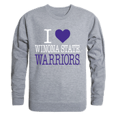 W Republic I Love Crewneck Sweatshirt Winona State Warriors 552-408