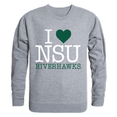 W Republic I Love Crewneck Sweatshirt Northeastern State University Riverhawks 552-426