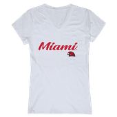 W Republic Women's Script Tee Shirt Miami Of Ohio Redhawks 555-131