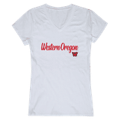 W Republic Women's Script Tee Shirt Western Oregon Wolves 555-406