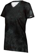 Holloway Ladies Cotton-Touch Poly Cloud Tee 222796 BLACK CLOUD PRINT Primary