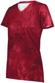 Holloway Ladies Cotton-Touch Poly Cloud Tee 222796 SCARLET CLOUD PRINT Primary