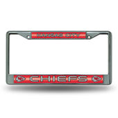 Rico Kansas City Chiefs Glitter Chrome License Plate Frame Fcgl2701