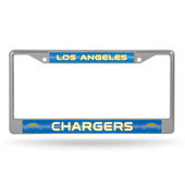 Rico Los Angeles Chargers Glitter Chrome License Plate Frame Fcgl3403
