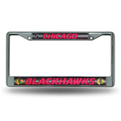 Rico Chicago Blackhawks Glitter Chrome License Plate Frame Fcgl7701