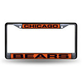 Rico Chicago Bears Black Laser Chrome 12 X 6 License Plate Frame Fclb1201