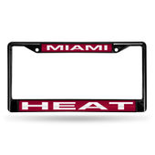 Rico Miami Heat Black Laser Chrome 12 X 6 License Plate Frame Fclb77001