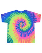Colortone Tie-Dye Ladies' Cropped T-Shirt 1050CD NEON RAINBOW Primary