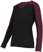 Holloway Ladies Momentum Team Long Sleeve Tee 223702 BLACK/MAROON Primary