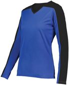 Holloway Ladies Momentum Team Long Sleeve Tee 223702 ROYAL/BLACK Primary