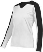 Holloway Ladies Momentum Team Long Sleeve Tee 223702 WHITE/BLACK Primary