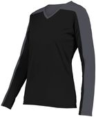 Holloway Ladies Momentum Team Long Sleeve Tee 223702 BLACK/IRON Primary