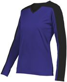 Holloway Ladies Momentum Team Long Sleeve Tee 223702 PURPLE/BLACK Primary