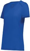 Ladies Super Soft-Spun Poly V-Neck Tag Free Sports Tee ROYAL Primary