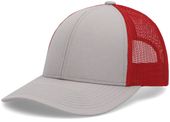 Pacific Headwear Low-Pro Trucker Cap P114 HEATHER GREY/RED/HEATHER GREY Primary