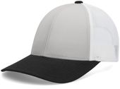 Pacific Headwear Low-Pro Trucker Cap P114 Silver/White/Black Primary