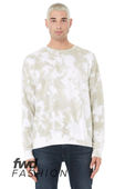 Bella+Canvas Unisex Tie Dye Pullover 3945RD WHITE-OLIVE OIL TIE DYE Primary