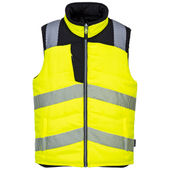 Portwest Pw3 Hi-Vis Bodywarmer Vest PW374 YELLOW/BLACK Primary