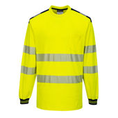 Portwest Pw3 Hi-Vis T-Shirt L/S T185 YELLOW/BLACK Primary