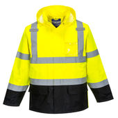 Portwest Hi-Vis Contrast Rain Jacket US366 YELLOW/BLACK Primary