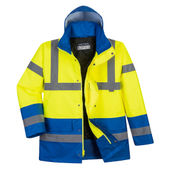 Portwest Hi-Vis Contrast Traffic Jacket US466 YELLOW/ROYAL BLUE Primary