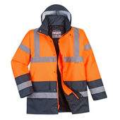 Portwest Hi-Vis Contrast Traffic Jacket US467 ORANGE/NAVY Primary