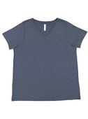 LAT Sportswear Ladies Curvy V-Neck Fine Jersey Tee VINTAGE DENIM Primary