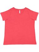 LAT Sportswear Ladies Curvy V-Neck Fine Jersey Tee VINTAGE RED Primary
