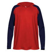 Badger Breakout Youth Hood Tee 223500 RED/NAVY Primary