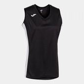 Joma Womens/Girls Cancha III Tshirt Sleeveless 901129 BLACK-WHITE Primary