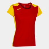 Joma Womens Record II Short Sleeve Tshirt 901398 RED-YELLOW Primary
