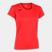 Joma Womens Record II Short Sleeve Tshirt 901400 CORAL FLUOR Primary