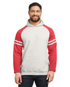 Jerzees Unisex Nublend Varsity Color-Block Hooded Sweatshirt 97CR OAT HTH/ F RD HT Primary
