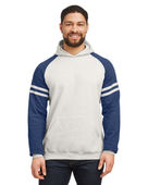 Jerzees Unisex Nublend Varsity Color-Block Hooded Sweatshirt 97CR OAT HTH/ IND HTH Primary