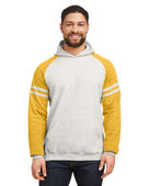 Jerzees Unisex Nublend Varsity Color-Block Hooded Sweatshirt 97CR OAT HTH/ MST HTH Primary
