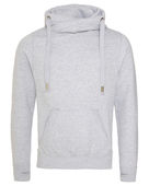 Just Hoods By Awdis Men's 80/20 Heavyweight Cross Over Neck Hooded Sweatshirt JHA021 HEATHER GREY Primary
