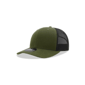 Decky Youth 6 Panel Mid Profile Structured Cotton Trucker 5019 LODEN/BLACK Primary