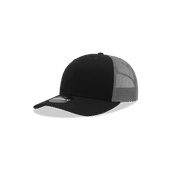 Decky Youth 6 Panel Mid Profile Structured Cotton Trucker 5019 BLACK/CHARCOAL Primary
