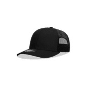 Decky Youth 6 Panel Mid Profile Structured Cotton Trucker 5019 BLACK Primary