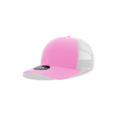 Decky Youth 6 Panel Mid Profile Structured Cotton Trucker 5019 PINK/WHITE Primary