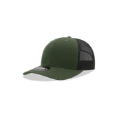 Decky Youth 6 Panel Mid Profile Structured Cotton Trucker 5019 OLIVE/BLACK Primary