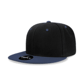 Decky 6 Panel High Profile Structured Acrylic/Polyester Snapback 6020 BLACK/NAVY Primary