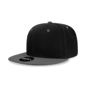 Decky 6 Panel High Profile Structured Acrylic/Polyester Snapback 6020 BLACK/CHARCOAL Primary