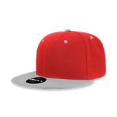 Decky 6 Panel High Profile Structured Acrylic/Polyester Snapback 6020 RED/GREY Primary