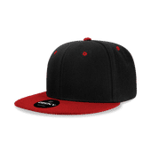 Decky 6 Panel High Profile Structured Acrylic/Polyester Snapback 6020 BLACK/CARDINAL Primary
