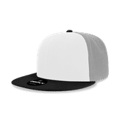 Decky 6 Panel High Profile Structured Acrylic/Polyester Snapback 6020 BLACK/WHITE/GREY Primary