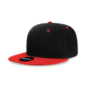 Decky 6 Panel High Profile Structured Acrylic/Polyester Snapback 6020 BLACK/RED Primary
