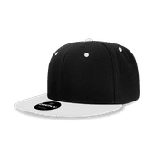 Decky 6 Panel High Profile Structured Acrylic/Polyester Snapback 6020 BLACK/WHITE Primary