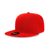 Decky 6 Panel High Profile Structured Acrylic/Polyester Snapback 6020 RED Primary